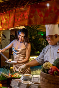 Delicious BBQ grilled selections buffet spread for New Year celebration